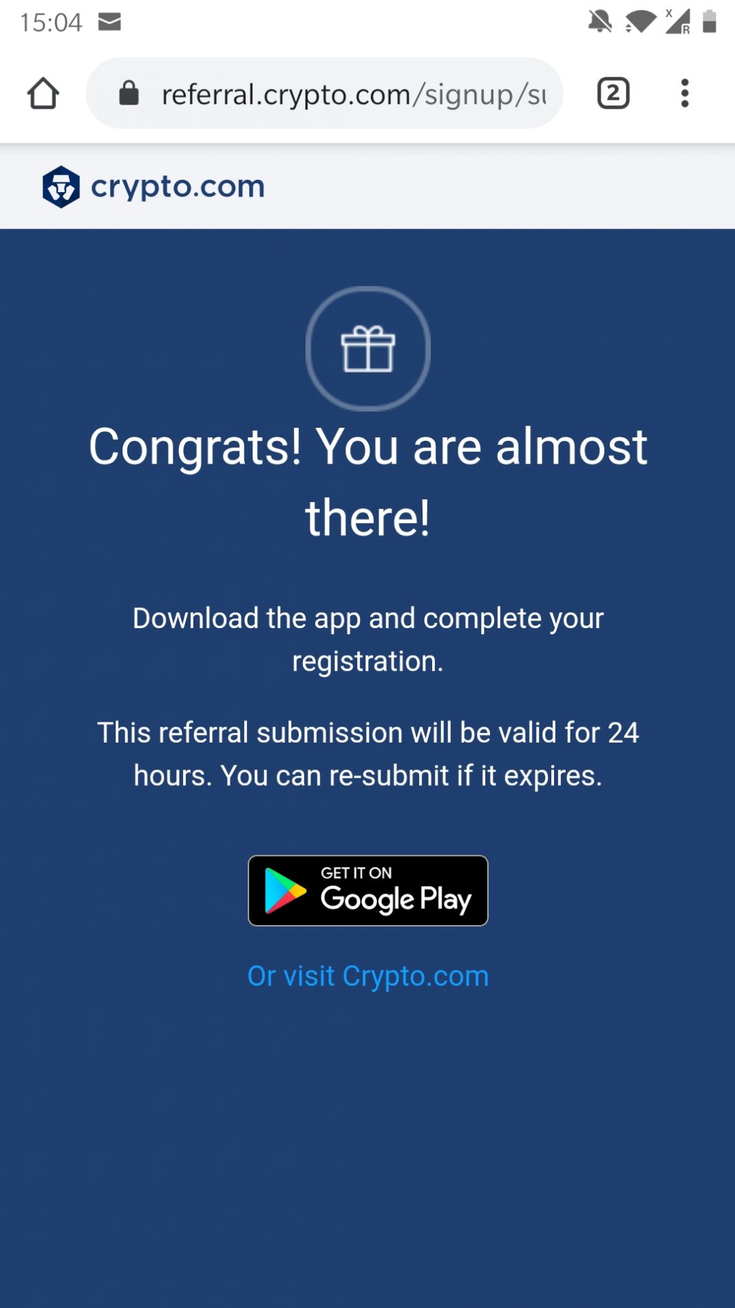 crypto card referral code